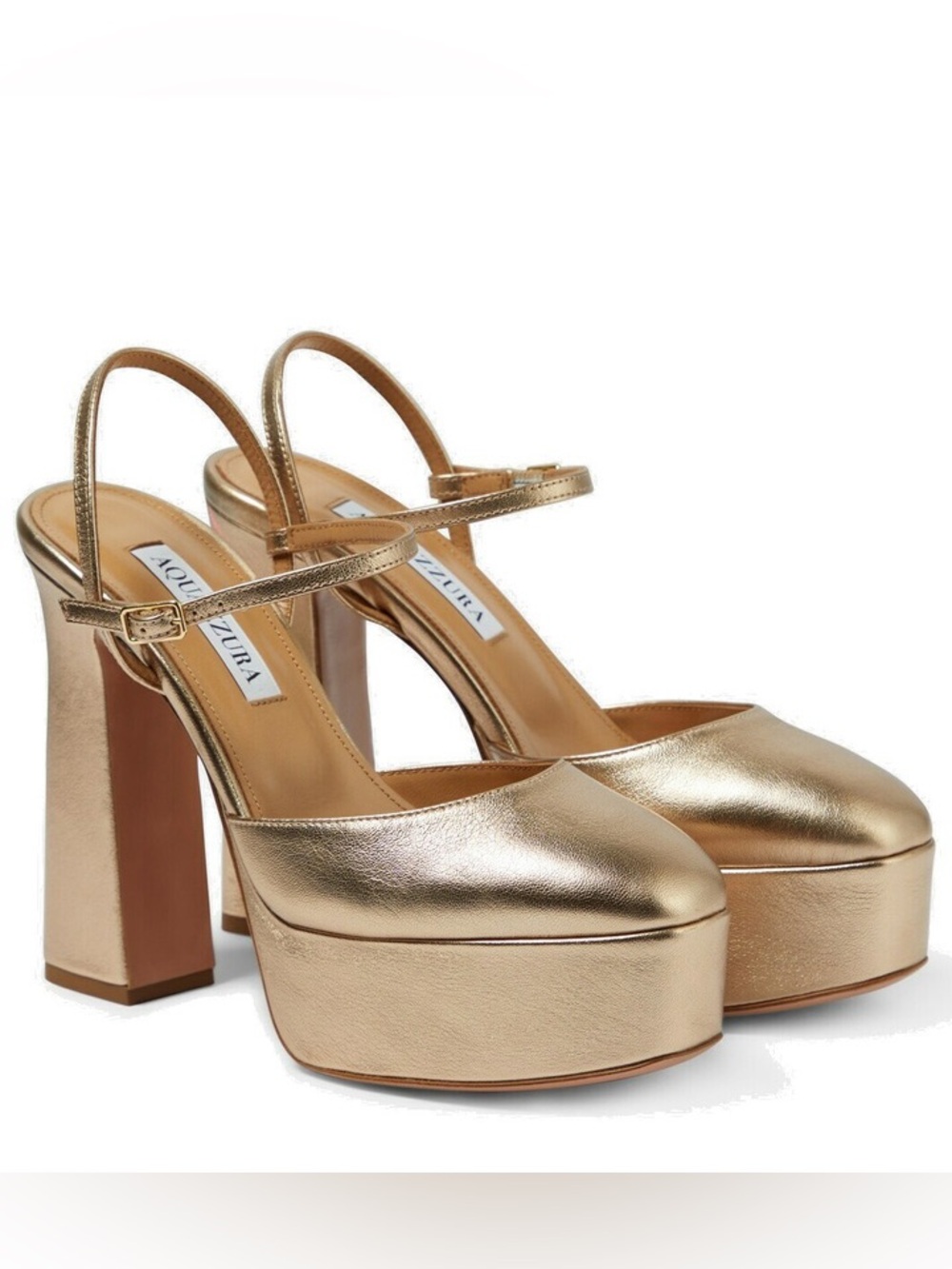 Aquazzura Groove Plateau 120 leather platform pumps
